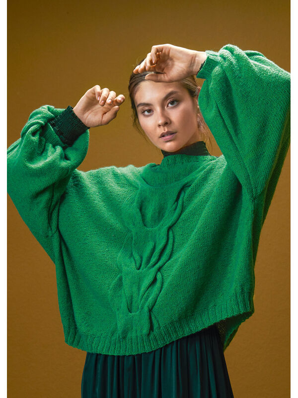 Lana Grossa PULLI MIT ZOPFMUSTER Ecopuno