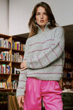 Lana Grossa TROYER MIT FARBIGEN QUERSTREIFEN Cool Merino & Brigitte No. 2