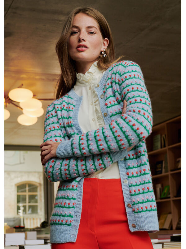 Lana Grossa JACKE IM BLUMENMUSTER Ecopuno