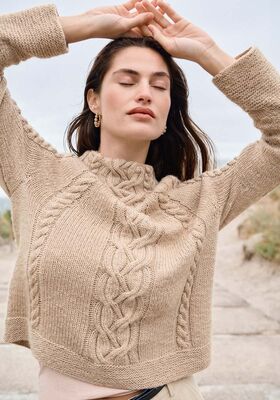 PULLOVER MIT ZOPFMUSTER UND RUNDPASSE Setosa von Lana Grossa