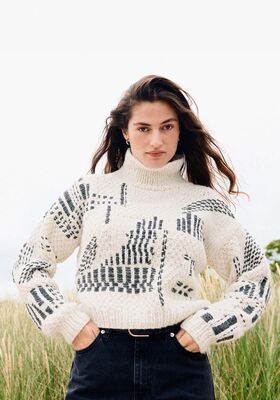 PULLOVER IM MUSTERMIX MIT STICKEREI Ecopuno Chunky & Cool Merino Big von Lana Grossa