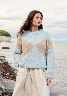 PULLOVER MIT EINSTRICKMUSTER Royal Alpaca & Brigitte No. 2 von Lana Grossa