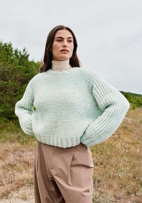 <wbr>KURZPULLOVER KRAUS RECHTS MIT ÄRMELN IM HALBPATENTMUSTER Twinny von Lana Grossa