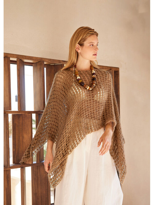 Lana Grossa HÄKELPONCHO Natural Superkid Tweed