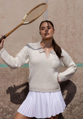 HÄKELPULLI MIT POLOKRAGEN Landlust Alpaka Merino 160 von FILATI Studio