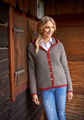 KAPUZENJACKE MIT STREIFENBLENDEN Alpina von Lana Grossa