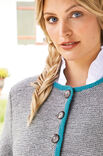 Lana Grossa DAMENJANKER MIT BLATTBORDÜREN  Alpina/Cool Wool Big
