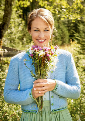 DAMENJACKE MIT JACQUARDBORDÜRE  Cool Wool Big von Lana Grossa
