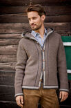 Lana Grossa HERREN-KAPUZEN- JACKE MIT STREIFENBLENDEN  Alpina
