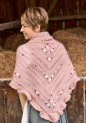 DREIECKSTUCH MIT LOCHMUSTER Silkhair von Lana Grossa