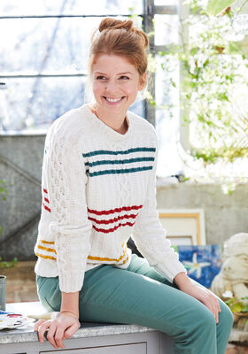 ZOPFPULLOVER MIT STREIFEN Landlust Sommerseide von Lana Grossa