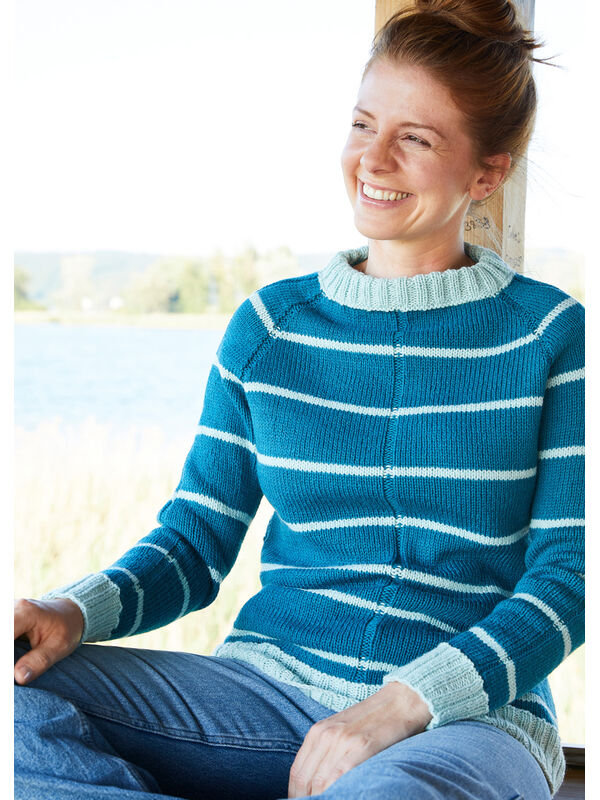 Lana Grossa PULLOVER TOP DOWN Landlust Alpaka Merino 160