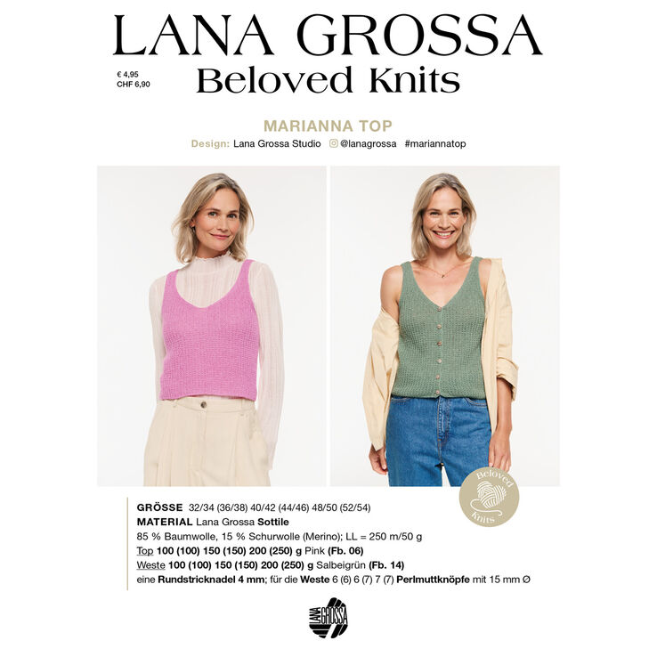 MARIANNA TOP/WESTE - Beloved Knits No. 3 von Lana Grossa