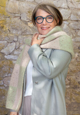 CARA STOLA Cool Wool Lace & Natural Superkid Tweed von Lana Grossa