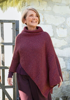 CARA PONCHO Cool Wool Lace & Natural Superkid Tweed von Lana Grossa