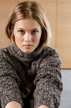 Lana Grossa ROLLKRAGENPULLOVER MIT ZOPF AM Super Baby Jaspè