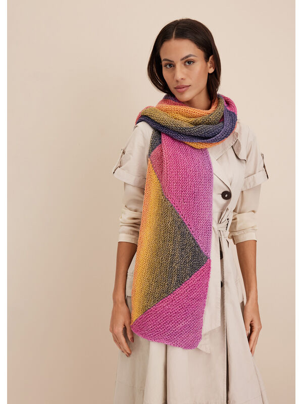 Lana Grossa DIAGONAL-GESTRICKTER-DREIECKSSCHAL Gomitolo Versione