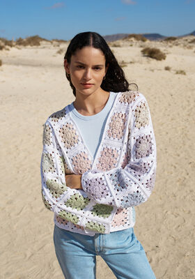 JACKE AUS QUADRATISCHEN MOTIVEN Promessa & Cotonella von Lana Grossa