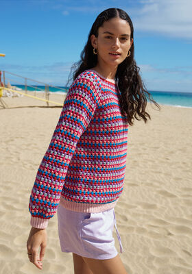 RAGLANPULLOVER IM STÄBCHENLOCHMUSTER Elastico von Lana Grossa