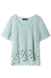 Lana Grossa SHIRT IN STÄBCHEN MIT BOGENLOCHMUSTER AM SAUM Gioia