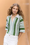 Lana Grossa POLOJACKE MIT STREIFEN Ecopuno
