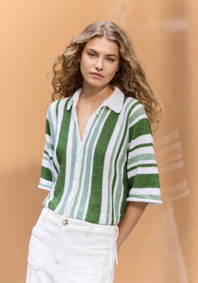 POLOJACKE MIT STREIFEN Ecopuno von Lana Grossa