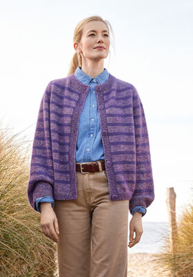 TOP DOWN STREIFENJACKE Merino Superiore & Silkhair von Lana Grossa
