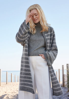 TOP DOWN STREIFENJACKE Merino Superiore & Silkhair von Lana Grossa