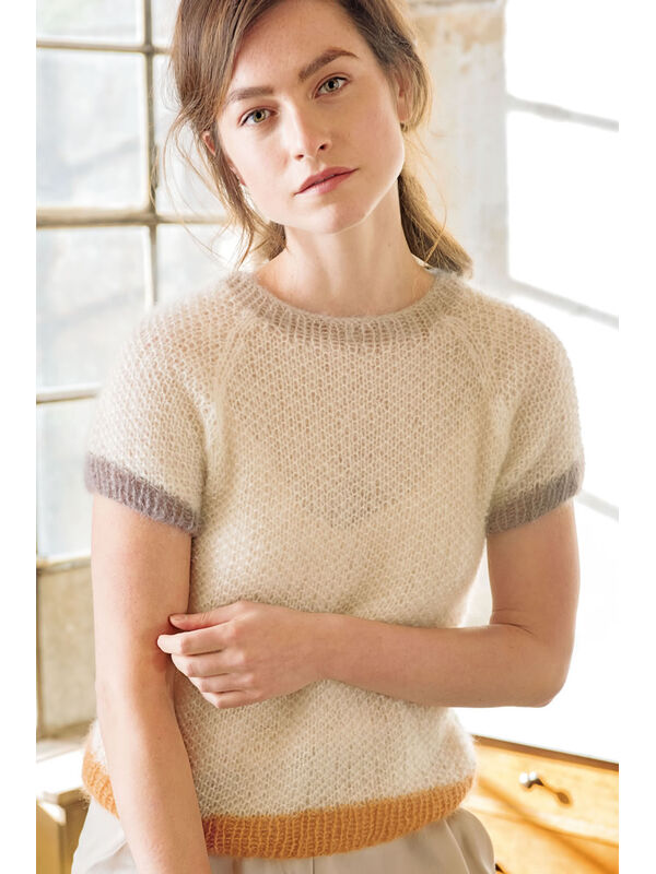 Lana Grossa ROHWEISSER PULLI MIT KURZEN ÄRMELN Silkhair