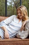 Lana Grossa PULLOVER GLATT RECHTS MIT PERLMUSTER UND STREIFEN Ecopuno & Silkhair