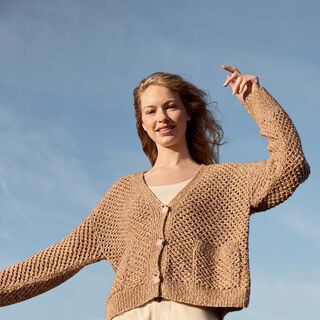 Lana Grossa JACKE IM GITTERLOCHMUSTER Bottoni