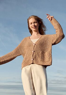 JACKE IM GITTERLOCHMUSTER Bottoni von Lana Grossa