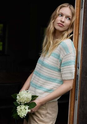 PULLOVER IM STRUKTURMUSTER MIT STREIFEN Summer Cashmere von Lana Grossa