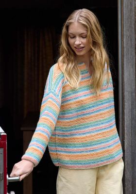 PULLOVER KRAUS RECHTS IN STREIFEN Soffio von Lana Grossa