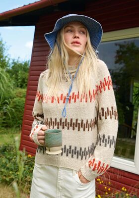 TOP-DOWN RAGLAN PULLOVER Natural Lama Fine von Lana Grossa