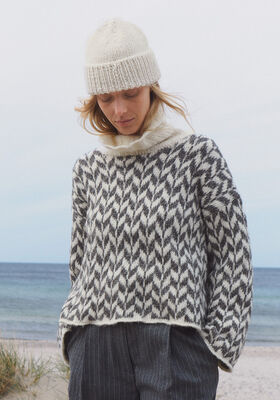 JAQUARD-PULLOVER Natural Alpaca Pelo von Lana Grossa