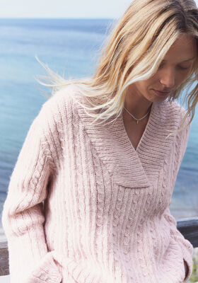 TOP-DOWN PULLOVER Natural Alpaca Pelo von Lana Grossa
