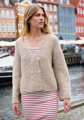 JACKE IM RATTANMUSTER Natural Alpaca Pelo von Lana Grossa