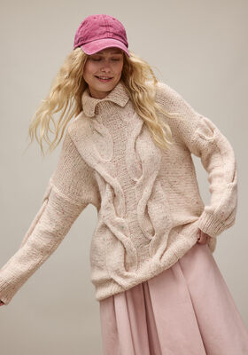 LONG-SWEATER Ecopuno & Natural Superkid Tweed von Lana Grossa
