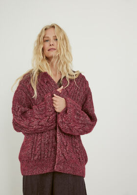 CARDIGAN Natural Alpaca Pelo von Lana Grossa