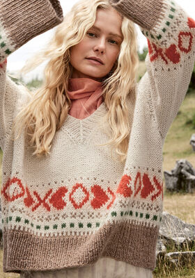 PULLOVER Natural Lama Chunky & Mohair di Gio von Lana Grossa