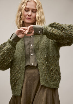 CARDIGAN Natural Lama Fine, Silkhair & Glamour von Lana Grossa