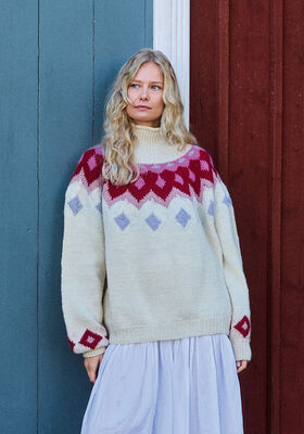 RUNDPASSENPULLI MIT JACQUARDMUSTER Landlust Naturwolle von Lana Grossa