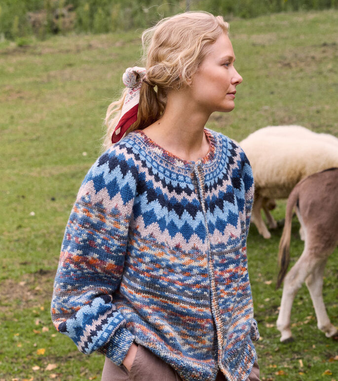 Lana Grossa JACKE MIT RUNDPASSE Landlust Naturwolle & Landlust Naturwolle Print