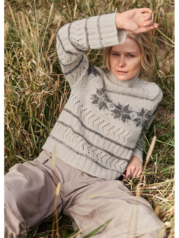 Lana Grossa RAGLANPULLI IM MUSTERMIX Natural Alpaca Pelo