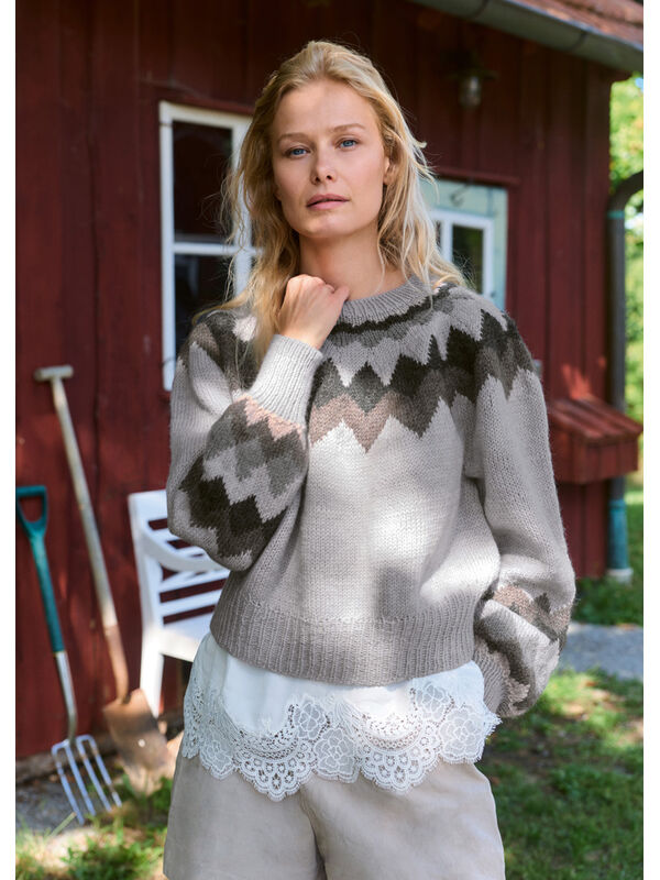 Lana Grossa RUNDPASSENPULLI MIT JACQUARDMUSTER Landlust Naturwolle