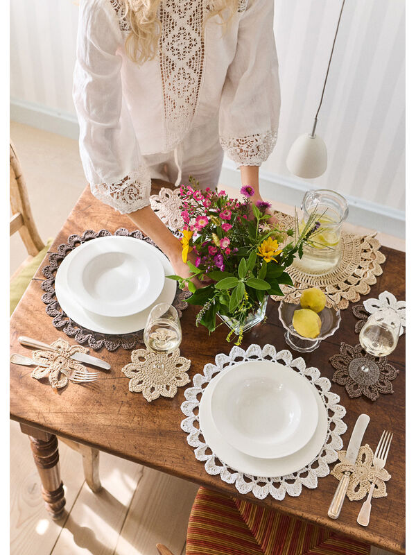 Lana Grossa PLATZSETS MIT BOGENRAND Landlust Baumwolle