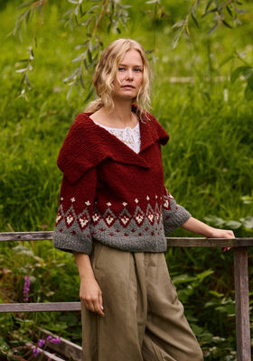 RAGLANPULLI MIT GROSSEM KRAGEN UND JACQUARDMUSTER Orsettini von Lana Grossa