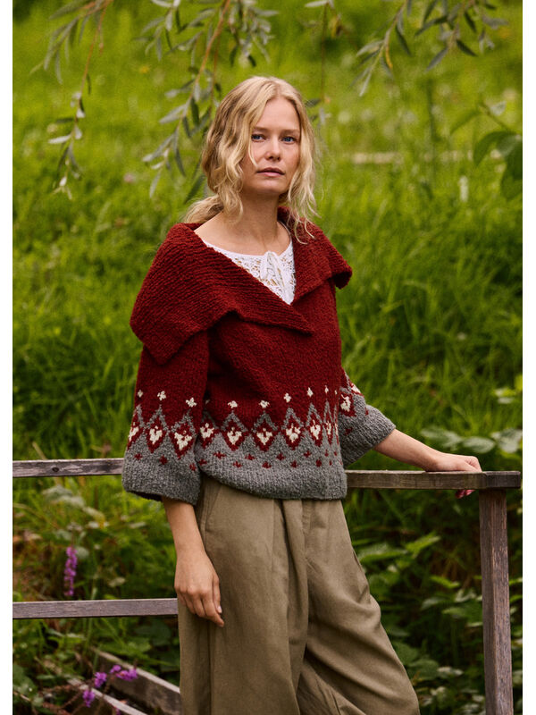 Lana Grossa RAGLANPULLI MIT GROSSEM KRAGEN UND JACQUARDMUSTER Orsettini