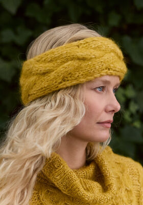 STIRNBAND IM ZOPFMUSTER Alpaca Air II von Lana Grossa